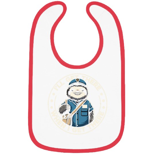 Sloth Postal Worker Funny Postman Mail Carrier Sloth Bibs
