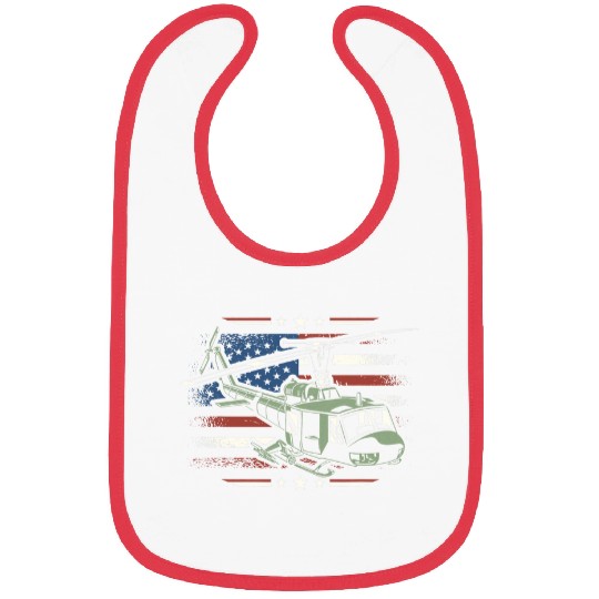 USA Helicopter Pilots Fly Helicopter American Flag Bibs
