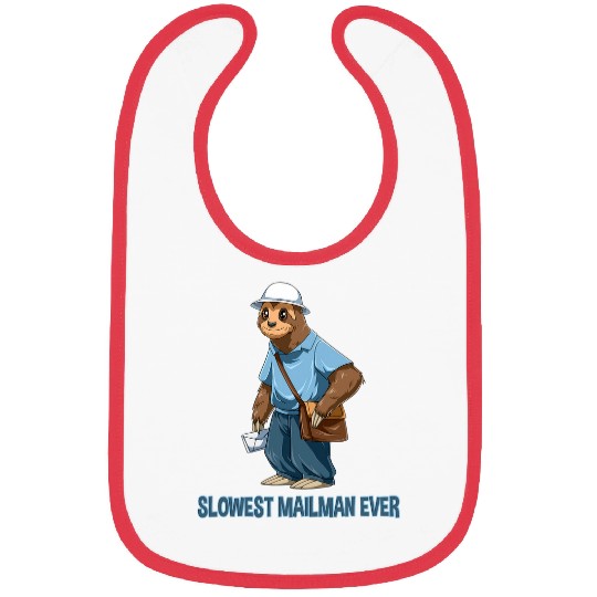 Sloth Mailman Slowest Mailman Ever Bibs