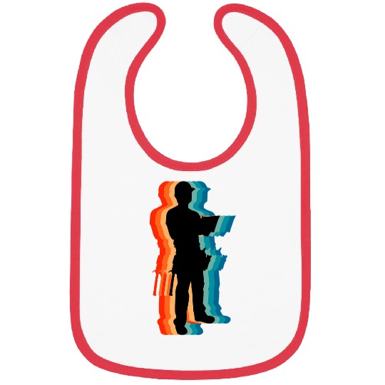 Proud Construction Worker Papa Retro Vintage Bibs