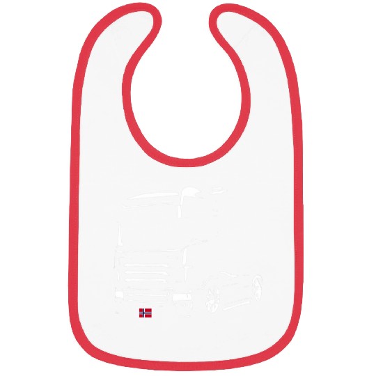 Trucker Driver Design with Norway Flag License Plate Bibs