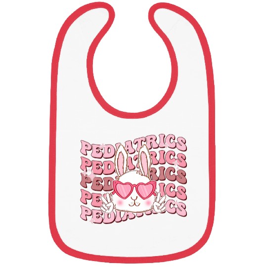 Groovy Pediatrics Bunny Easter PEDS nurses Crew Easter Day Bibs