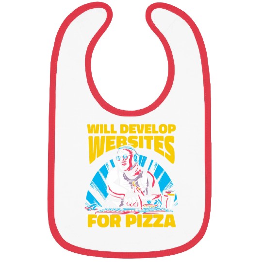 Web Developer Pizza Computer Coder Programmer Web Dev Bibs