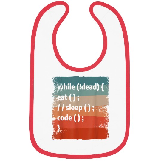 While Eat Seep Code Programming Coder Programmer Bibs