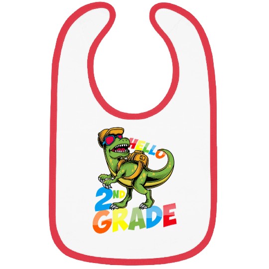Funny Dinosaur 2nd Grade StudentTeacher Back to School Bibs