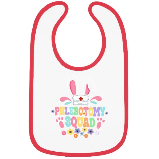 Groovy Phlebotomy Squad Phlebotomist Bunny Ear Flower Easter Bibs