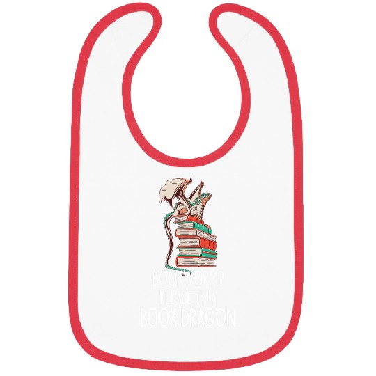 Book Dragon Funny Bookworm 1 Bibs