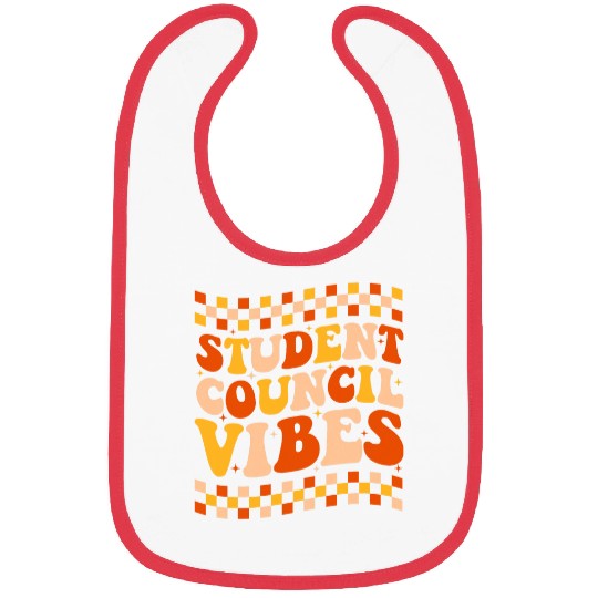 Student Council Vibes Retro Groovy School Student Council 1 Bibs