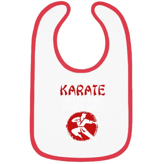 I Know Karate Player Martial Arts Black Belt Graphic Bibs