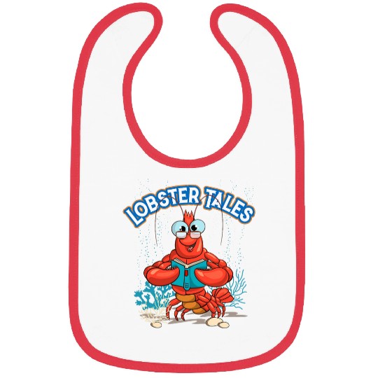 Lobster Tales Funny Lobster Reading A Book For Booklovers Bibs