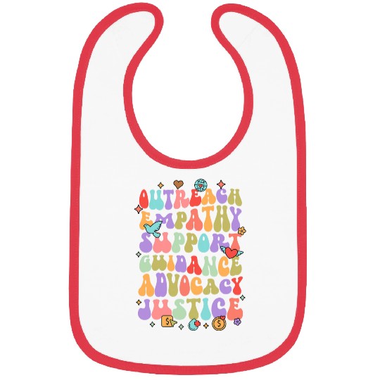 Social Worker LCSW School Counselor Outreach Empathy Support Bibs