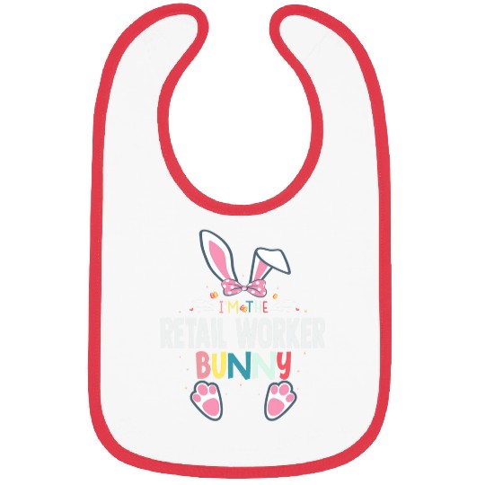 Im The Retail Worker Bunny Easter Day Rabbit Matching Bibs