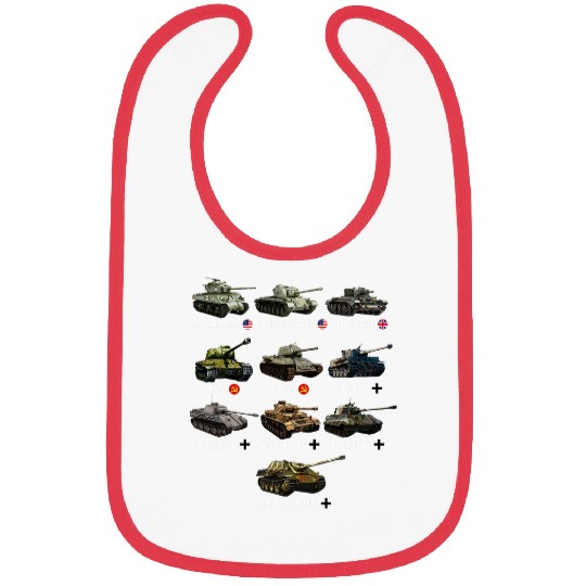 WW2 Tanks M4 Sherman Panzer IV Tiger II T 34 History Buff Bibs