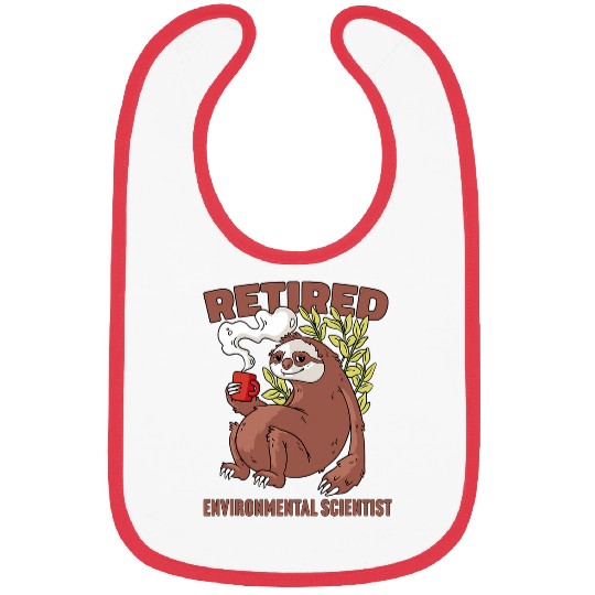 Sloth drinking coffee Funny Retirement Design Bibs