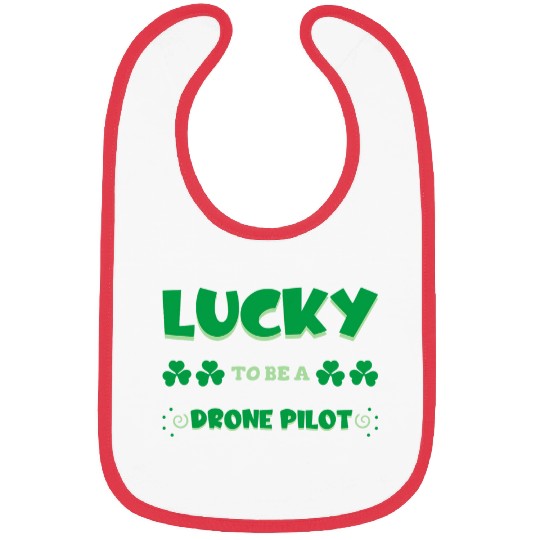 Lucky To Be A Drone Pilot St Patricks Day Irish Shamrock Bibs