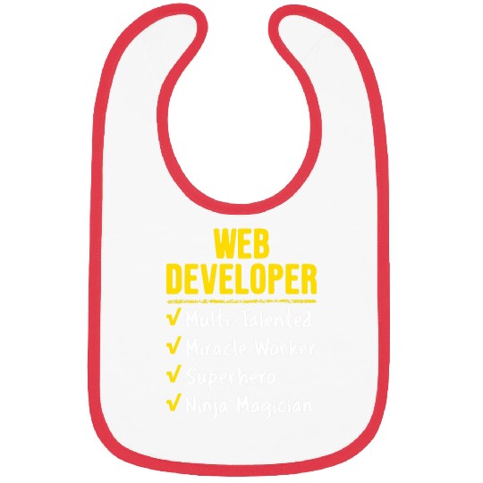 Web Developer Miracle Worker Superhero Ninja Funny Job Gift Bibs