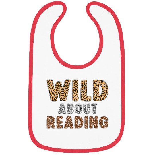 Wild About Reading Teacher Books Reader Lovers Leopard Zebra Bibs