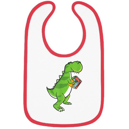 Dinosaur TRexs Book Reader For Book Lovers Bibs