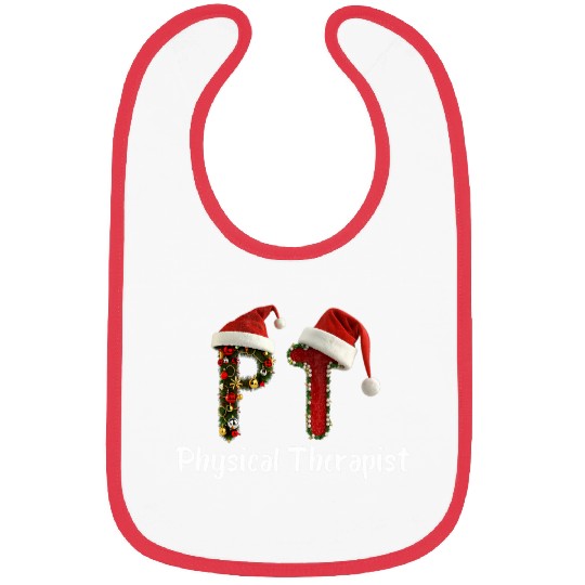 Physical Therapy Christmas santa hat PT Therapist xmass Bibs