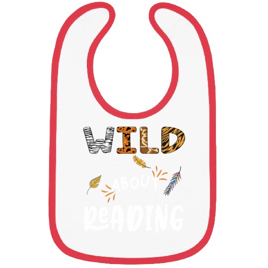 Wild About Reading Reader Lover Animals giraffe leopard Bibs