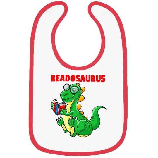 Cool Readosaurus Funny Dinosaur Reading Book Lover Gift 2 Bibs