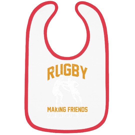 Funny Rugger League Rugby Making Friends And Destroying Them Bibs