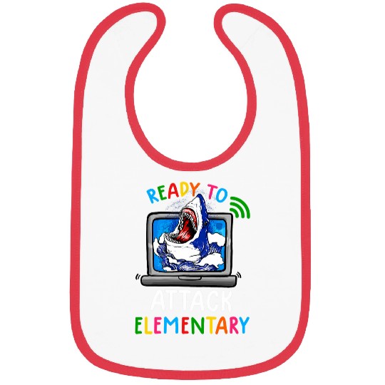 Ready To Attack Virtual Elementary Shark Back To School Bibs