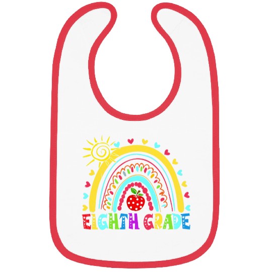 student teacher eighth grade rainbow back to school Bibs