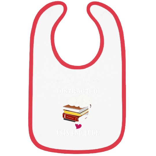 Cute Cats And Books Funny Cat Lovers Bibs