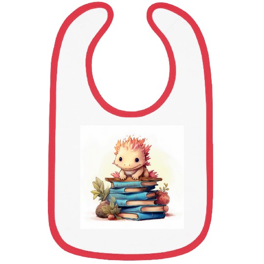 Cute Book Nerd Axolotls Reading Library Bibs