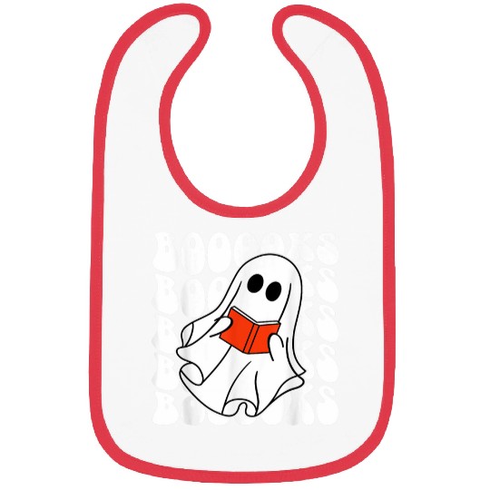 Cute ghosts Book Reading Teacher School Funny Halloween 1 7 Bibs