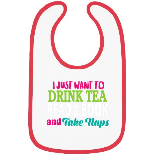 Drink Tea Read A Book Bibs