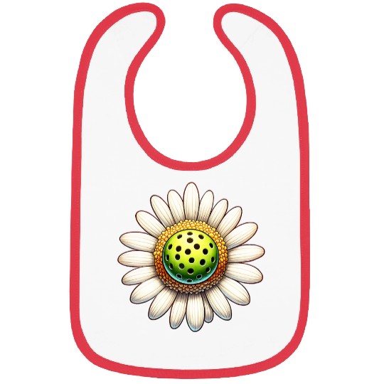 Cute Pickleball Daisy Flower for Paddleball Grandma Bibs