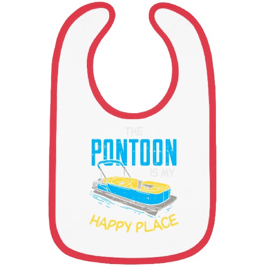 PONTOON IS MY HAPPY PLACE Boat Captain funny Pontooning Bibs