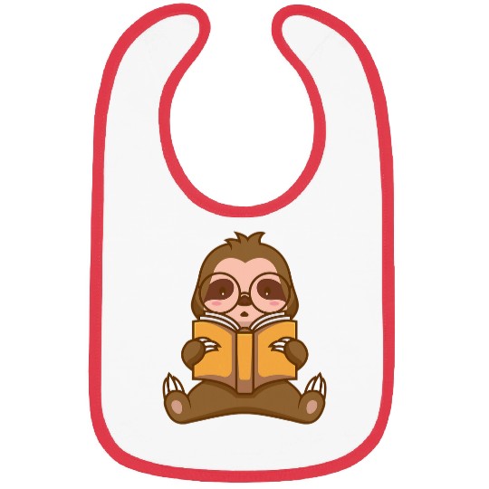 Sloth reading a Book Library Bibs