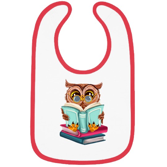 Cute Owl Reading Book Bibs