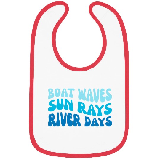 Cute Summer Vacation Sunset Boat Waves Sun Rays River Days Bibs