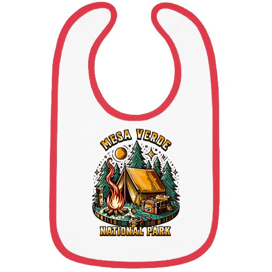Camping Forest Tent CampFires Retro Mesa Verde National Park Bibs