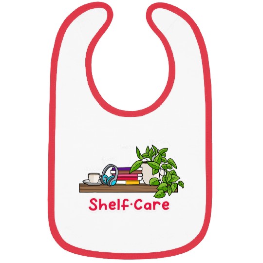 Cute Shelf Care Books Coffee Plants Music Self Reflection Bibs
