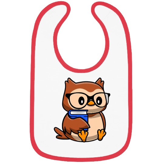 Cute Owl Book Lover Library Smart Bookworm Kawaii Reading Bibs