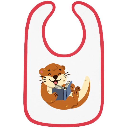 Otter Reading a Book Bibs