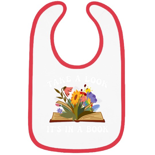 cute woman book lovers wildflowers reading Bibs
