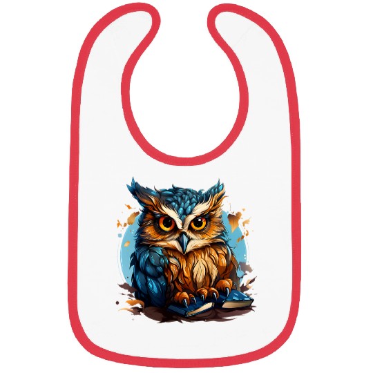 Cute Owl Reading Book Bookworm Owls Bibs