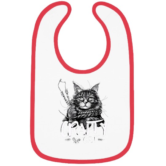 Crafty Cat Graphic Maine Coon with Rope Design Bibs