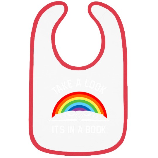Take A Look Its A Book Retro Rainbow Reading Bookworm Bibs