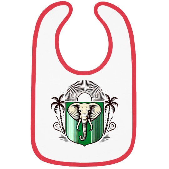 Ivory Coast Ivorian Elephant Flag Wear 2 Bibs
