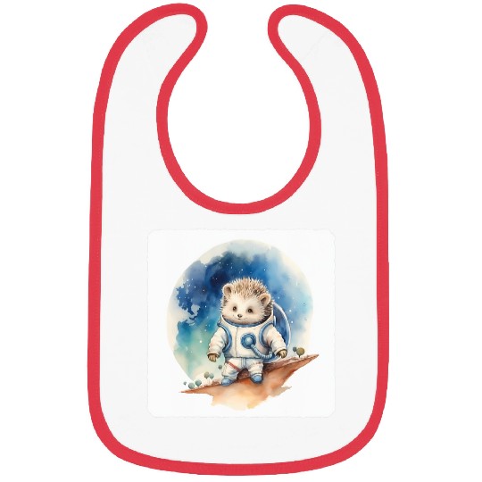 Astronaut Hedgehog On Moon Space Exploration Celestial Bibs