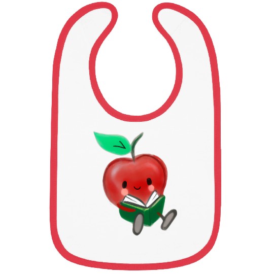 Book Reading Apple Picking Crew Library Teacher Reader Nerd Bibs