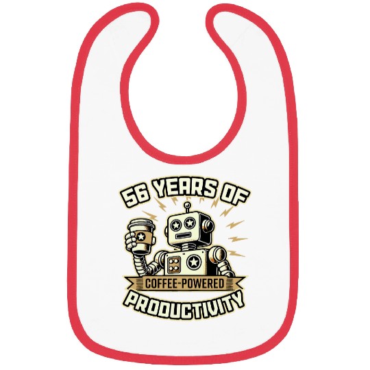 56 Years of CoffeePowered Productivity 56th Anniversary Bibs