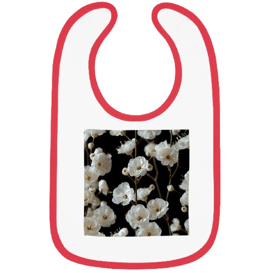 Babys Breath Flower Pattern Graphic 2 Bibs